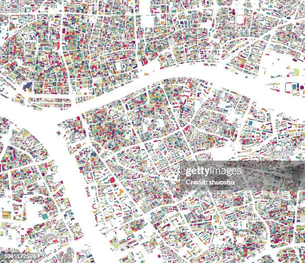 illustration style city structure map background,guangzhou,china - pearl river china stock illustrations
