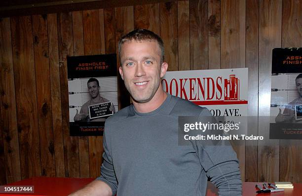 Tucker Max promotes "A**holes Finish First" at Bookends Bookstore on September 28, 2010 in Ridgewood, New Jersey.