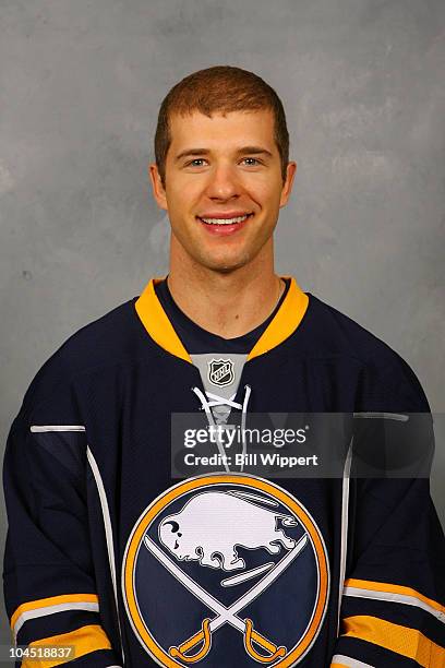 Jason Pominville of the Buffalo Sabres poses for his official headshot for the 2010-2011 NHL season on September 17, 2010 in Buffalo, New York.