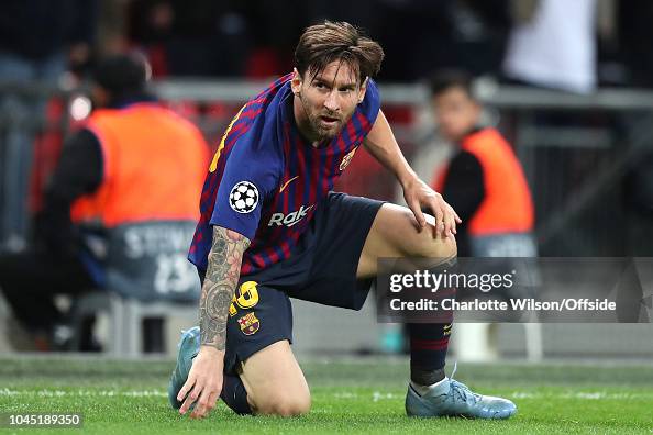 Lionel Messi of Barcelona during the Group B match of the UEFA... News