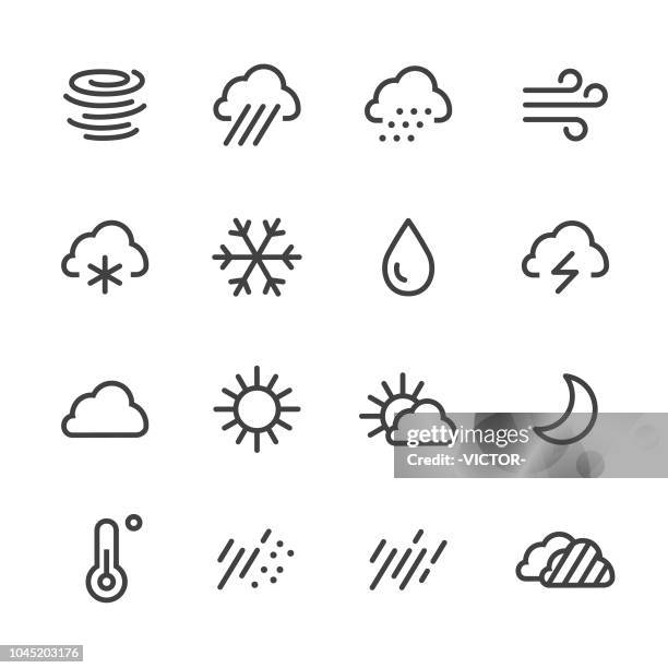 weather icons - line series - humidity stock illustrations