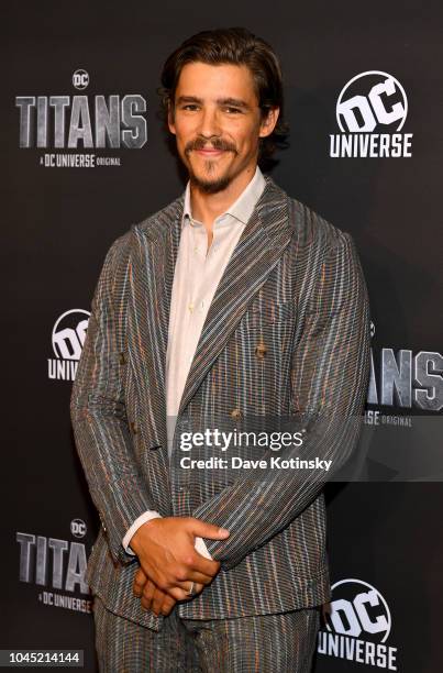 Actor Brenton Thwaites attends DC UNIVERSE's Titans World Premiere on October 3, 2018 in New York City.