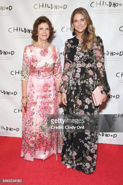 Queen Silvia of Sweden and Co-Founder of ThankYou by Childhood HRH Princess Madeleine Bernadotte of Sweden attend the World Childhood Foundation USA...