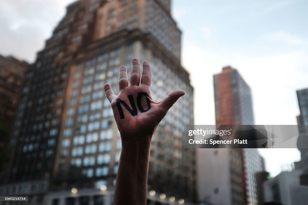 Activists Demonstrate Against Supreme Court Nominee Brett Kavanaugh In Brooklyn