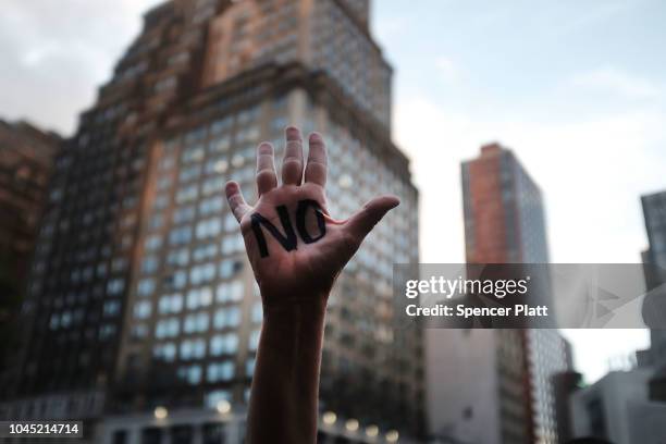 Women attend a rally and vigil in front of a Brooklyn court house calling to stop the nomination of Republican Supreme court candidate Judge Brett...