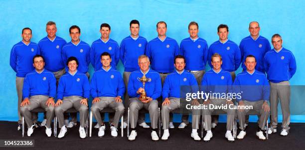 Back Row Vice Captains Sergio Garcia and Darren Clarke, Francesco Molinari, Edoardo Molinari, Padraig Harrington, Ross Fisher, Peter Hanson, Ian...