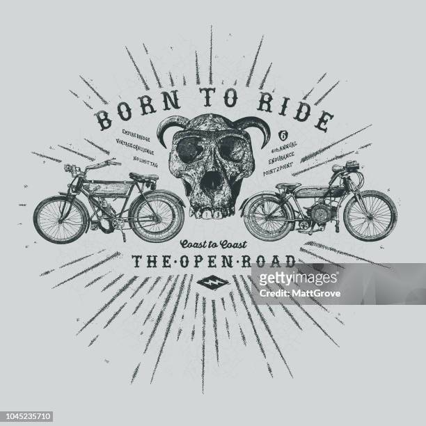 stockillustraties, clipart, cartoons en iconen met vintage motor poster - vintage motorcycle