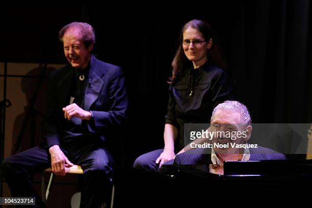 Kenny Lovelace, Phoebe Lewis and Jerry Lee Lewis attend 'An Evening With Jerry Lee Lewis' at The Grammy Museum on September 28, 2010 in Los Angeles,...