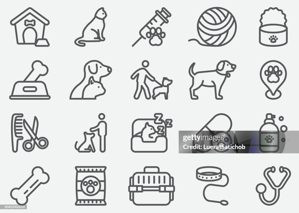 Pet and Animal Line Icons