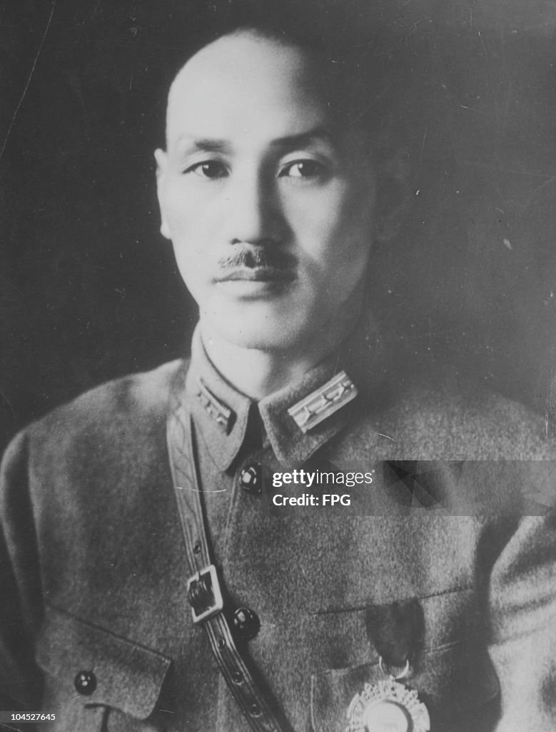 Captain Shek A portrait of Chiang Kai Shek, a political and military leader of ...
