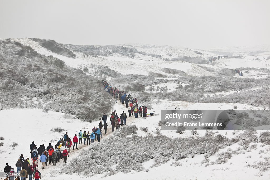 The Netherlands, Hiking marathon in snow