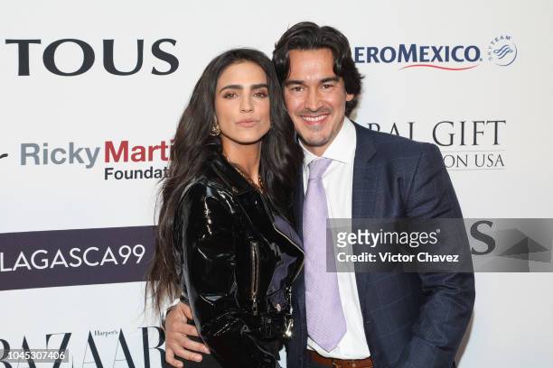 Barbara de Regil and Fernando Schoenwald attend the Global Gift Gala red carpet at St Regis hotel on October 3, 2018 in Mexico City, Mexico.