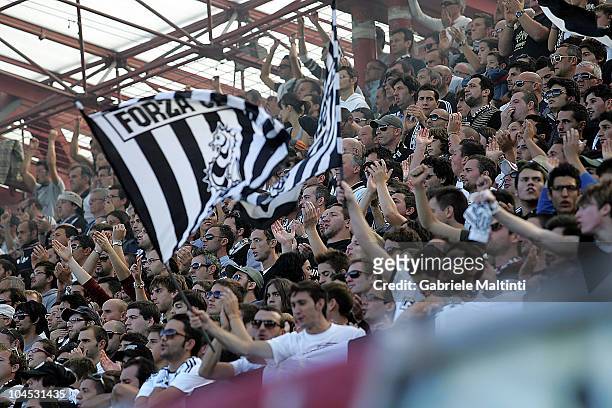 Fans of AC Cesena during the Serie A match between Cesena and Napoli at Dino Manuzzi Stadium on September 26, 2010 in Cesena, Italy.