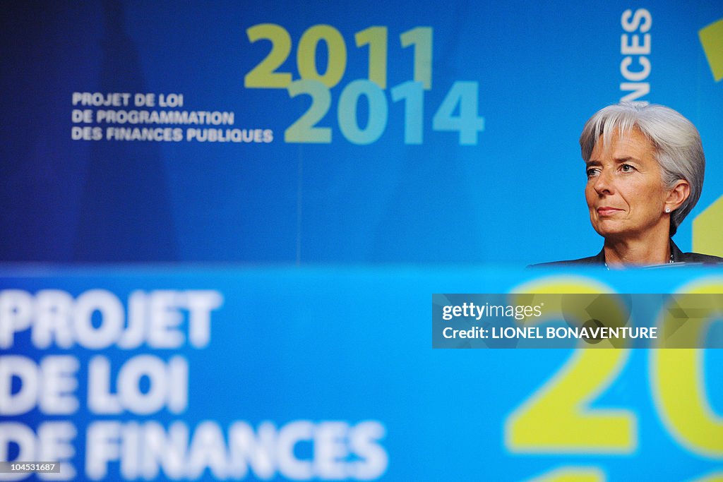 French Economy minister Christine Lagard