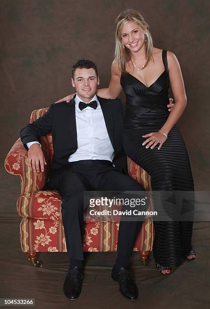 Martin Kaymer of the European Ryder Cup team poses with partner Allison Micheletti prior to the 2010 Ryder Cup Dinner at the Celtic Manor Resort on...
