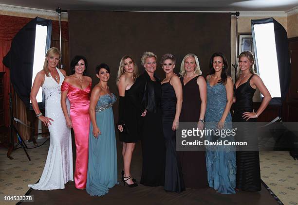 Wives and partners of the European Ryder Cup team members Alison Campbell, Gaynor Montgomerie, Laurae Westwood, Valentina Molinari, Pernilla Bjorn,...