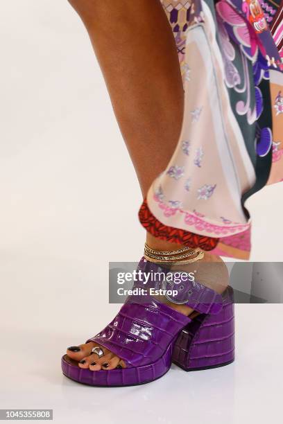 Shoe detail during the Chloe show as part of the Paris Fashion Week Womenswear Spring/Summer 2019 on September 27, 2018 in Paris, France.