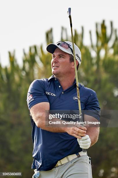 Ryan Fox of New Zealand in action during first day of Portugal Masters 2018 at Dom Pedro Victoria Golf Course on September 20, 2018 in Vilamoura,...