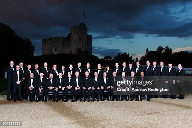 The European and United States Ryder Cup teams pose for an official photograph with HRH Prince Charles, The Prince of Wales before the 2010 Ryder Cup...