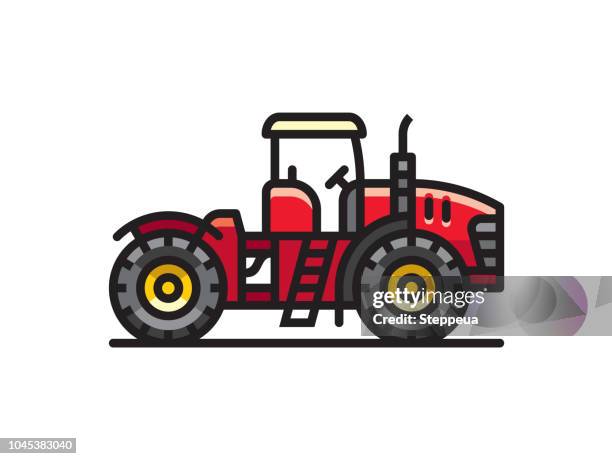 scraper tractor icon - tractor stock illustrations