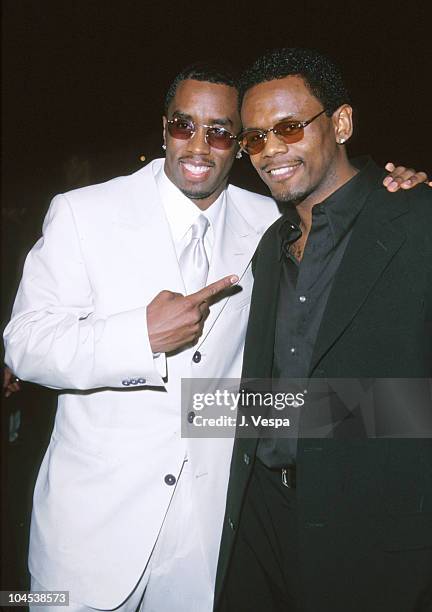 Sean Puffy Combs & Carl Thomas during Bad Boy Records Party for Carl Thomas - Hosted by Puff Daddy and Andre Harrell at Atlas in Los Angeles,...