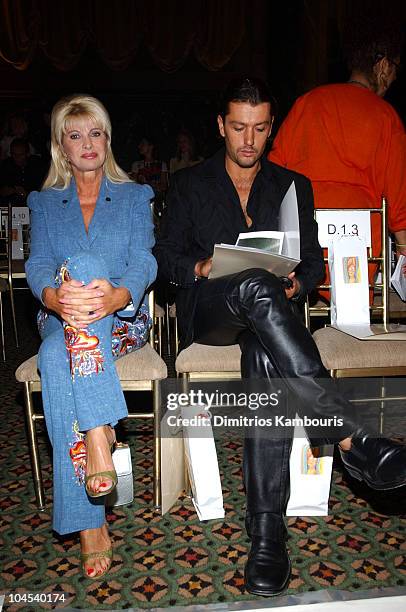 Ivana Trump and Rossa Rubicondi during Mercedes-Benz Fashion Week Spring Collections 2003 - Rosa Cha Show - Front Row at Cipriani 42nd Street in New...