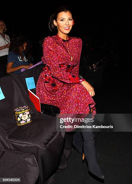 Ali Landry during Mercedes-Benz Fashion Week Spring Collections 2003 - Anna Sui - Front Row at Bryant Park in New York City, New York, United States.