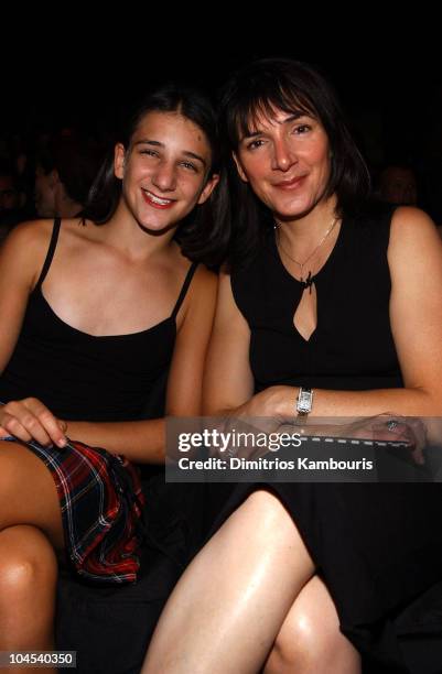 Bonnie Fuller and daughter Sofia during Mercedes-Benz Fashion Week Spring Collections 2003 - Anna Sui - Front Row at Bryant Park in New York City,...