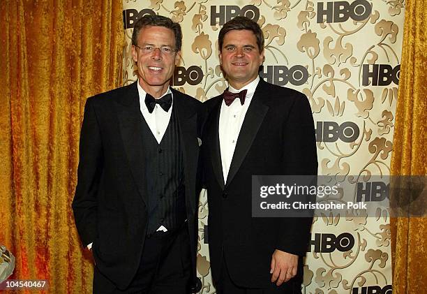 Jeff Bewkes, Steve Case during The 54th Annual Primetime Emmy Awards - HBO Post Party at Spago's in Los Angeles, California, United States.