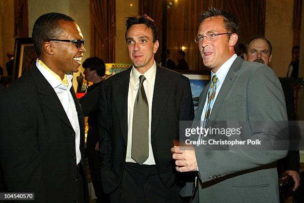 Sugar Ray Leonard Hank Azaria Matthew Perry during Oscar De La Hoya to Host "Evening of Champions" at Regent Beverly Wilshire Hotel in Beverly Hills,...