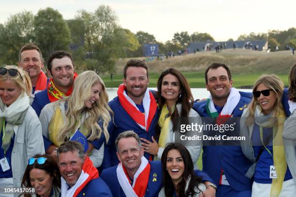 Graeme McDowell his wife Kristin Stape, Francesaco Molinari with his wife Valentina Molinari, Luke Donald with his wife Diane Antonopoulos, and Lee...