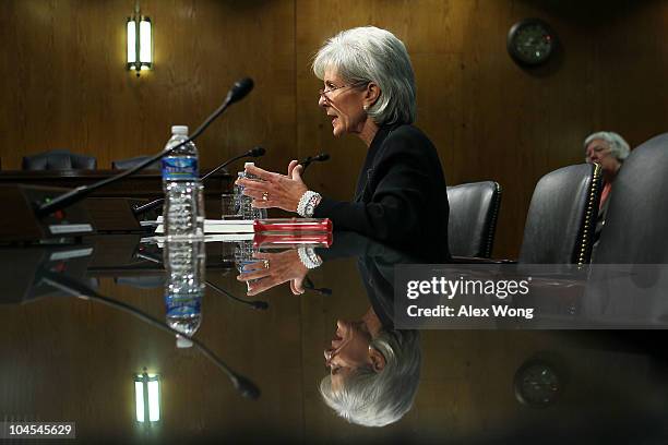 Secretary of Health and Human Services Kathleen Sebelius testifies during a hearing before the Labor, HHs, Education and Related Agencies...