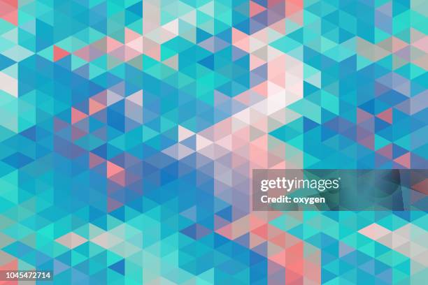 pastel colored triangular abstract background - blue mosaic stock pictures, royalty-free photos & images