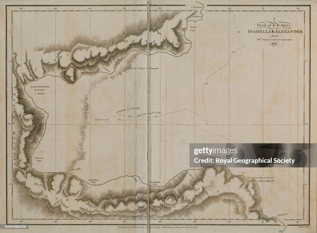 Track of HMS ships Isabella and Alexander from 29th August to the 1st September 1818