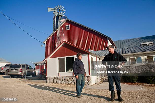 Rick Roden, talks with his mother Cindy Roden, at the Rob-N-Cin farm on September 29, 2010 in West Bend, Wisconsin. The farm has roughly 400 head of...
