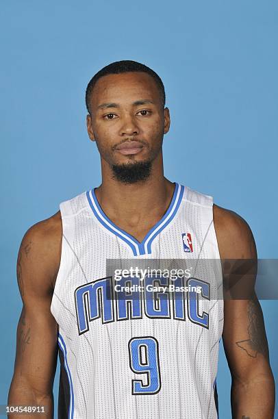 Rashard Lewis of the Orlando Magic poses for a photo during NBA Media Day on September 27, 2010 at Amway Center in Orlando, Florida. NOTE TO USER:...