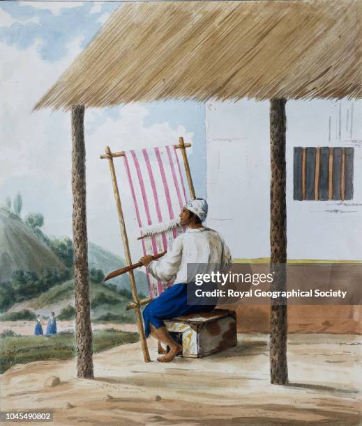 Roana' weaver, Signed 'J. Brown delin, J.M. Castillo pinx', from an original picture by J.M. Groot, Colombia.