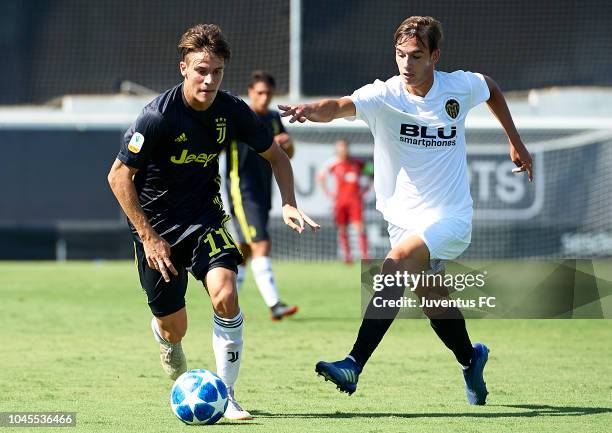 Nicolo Fagioli of Juventus during the Group H match of the UEFA Youth League match between Valencia U19 and Juventus U19 at Estadio Antonio Puchades...