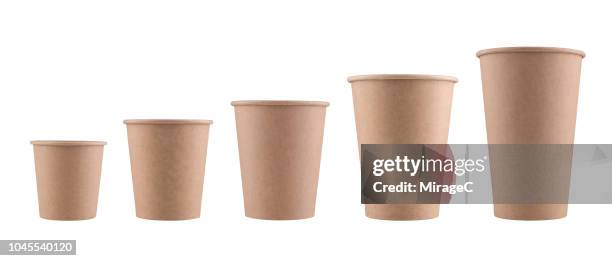 brown paper disposable cups - disposable cup bildbanksfoton och bilder