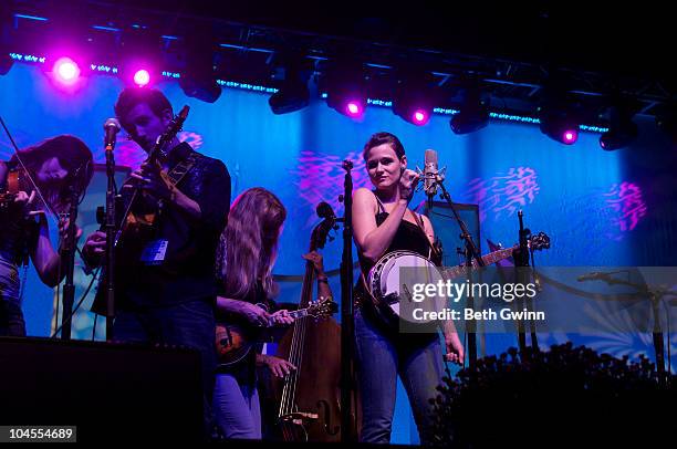 Molly Kate Cherryholmes, BJ Cherryholmes, Sandy Lee Cherryholmes and Cia Cherryholmes with Family Band Cherryholmes performs during the International...