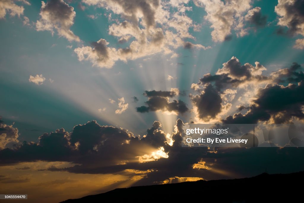 Dawn Rays over the Torcal Mountains