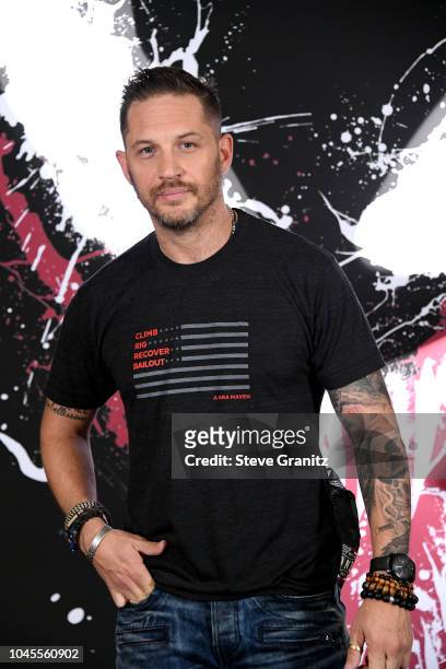 Tom Hardy attends the photo call for Columbia Pictures' "Venom" at the Four Seasons Hotel Los Angeles at Beverly Hills on September 27, 2018 in Los...