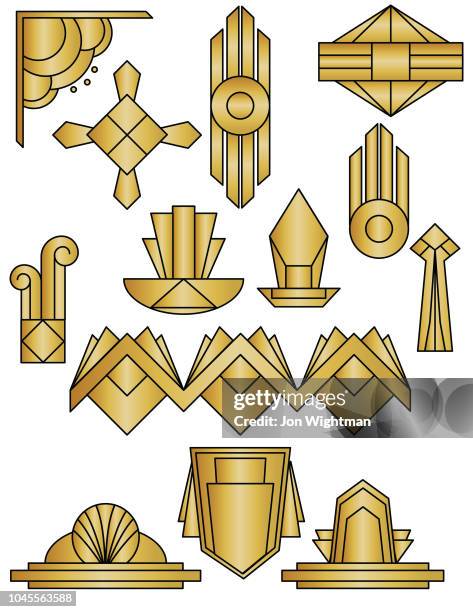 art deco element set - gatsby image stock illustrations