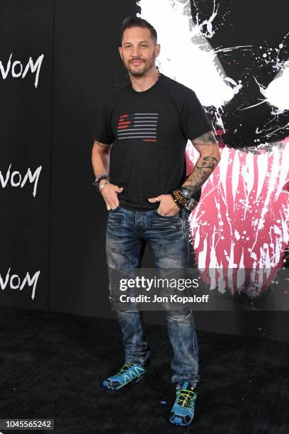 Actor Tom Hardy attends the photo call for Columbia Pictures' "Venom" at Four Seasons Hotel Los Angeles at Beverly Hills on September 27, 2018 in Los...