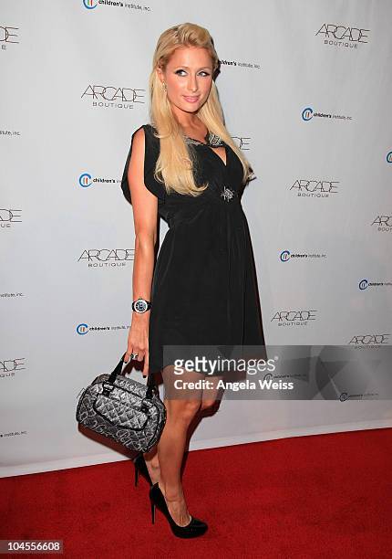 Paris Hilton arrives at ARCADE Boutique's 'The Autumn Party' benefiting Children's Institute, Inc at The London West Hollywood Hotel on September 29,...