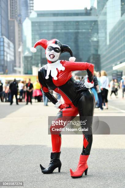 Cosplayer dressed as Harley Quinn during New York Comic Con 2018 at Jacob K. Javits Convention Center on October 4, 2018 in New York City.