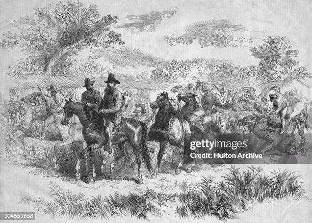 The expedition of Robert O'Hara Burke and William John Wills sets out from Royal Park, Melbourne, 20th August 1860. Both men died in their attempt to...