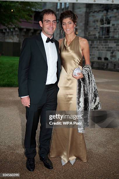 Edoardo Molinari and partner Anna Roscio attend the 2010 Ryder Cup Dinner at Cardiff Castle, on September 29, 2010 in Cardiff, Wales.
