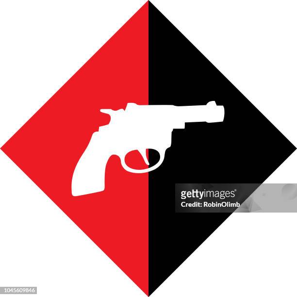 diamond pistol icon - trigger warning stock illustrations