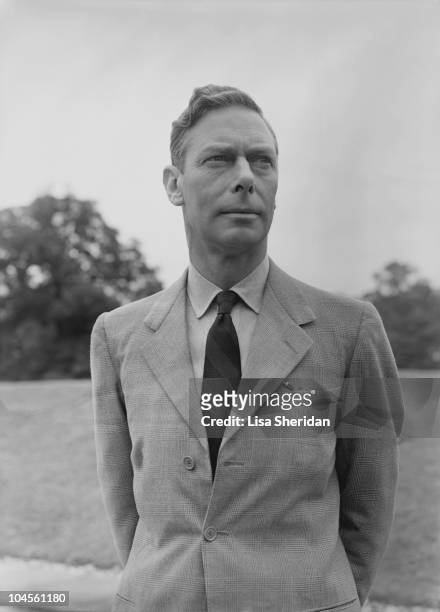 King George VI in the gardens at Windsor Castle, England on July 8, 1946.
